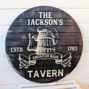 Letrero de cerveza RÚSTICO, letrero de bar, apariencia de barril, letreros de bar personalizados, letreros de bar rústicos, cueva de hombre, letrero personalizado, regalo de boda, regalos para hombres,