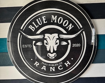 Personalized Ranch Sign: Carved PVC Steer, Farmhouse Decor