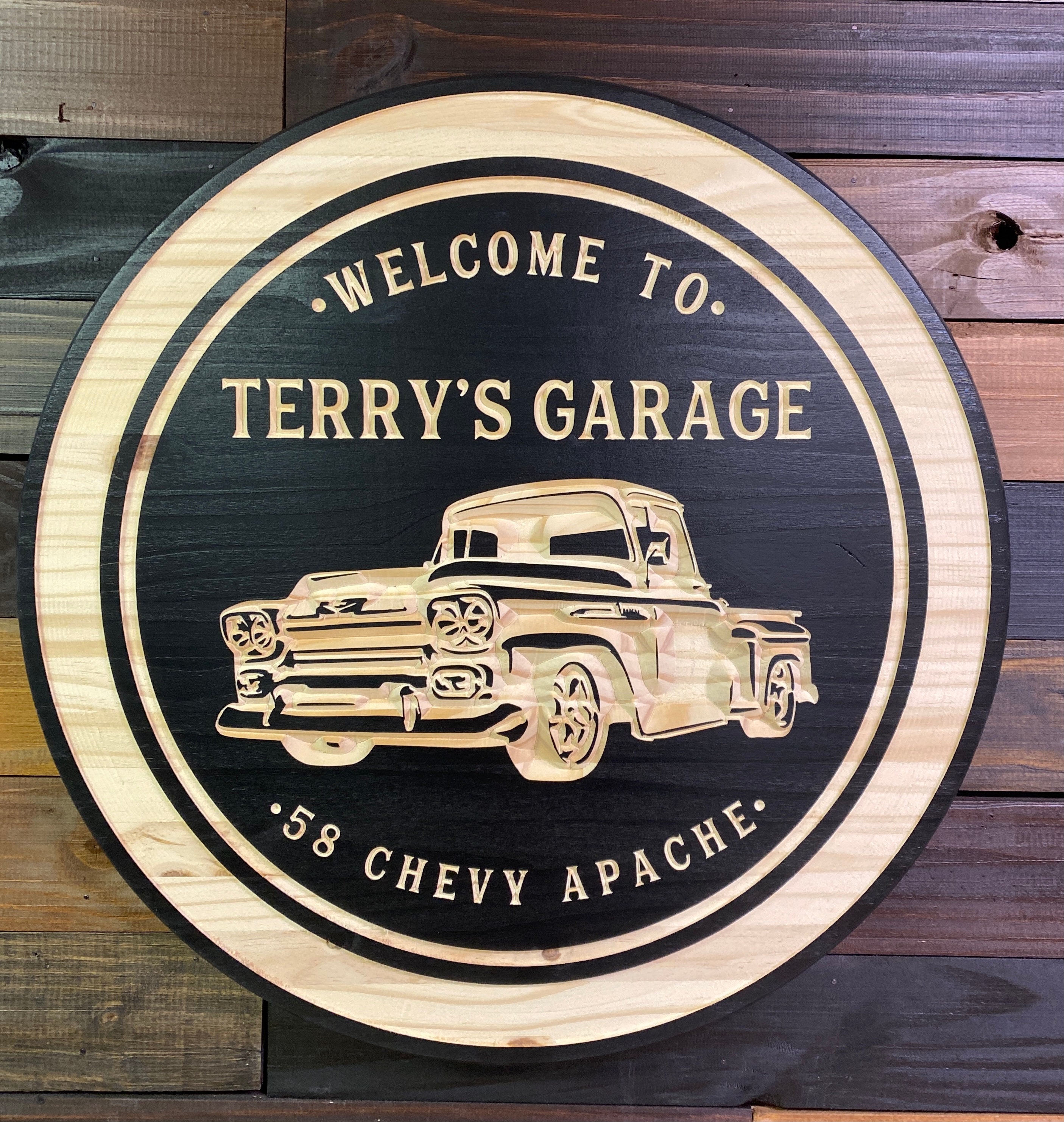 Señal del camión signo de la cueva del hombre signos | Etsy