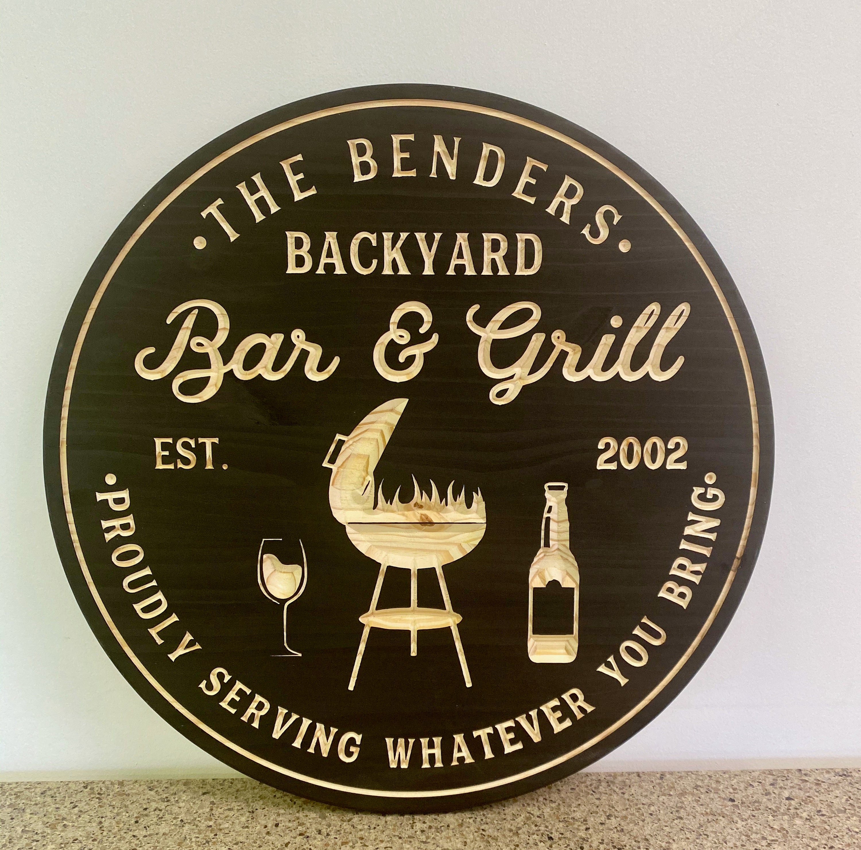 Bar & Grill Sign Bar Signs Personalized Bar Sign Custom Etsy