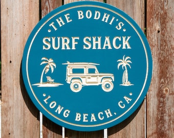 Surf Shack Sign, Personalized Surf Sign, Beach Bar Sign, Carved Signs, Pool Signs, Custom Signs, Bar Decor, Beach Sign,,  Gift