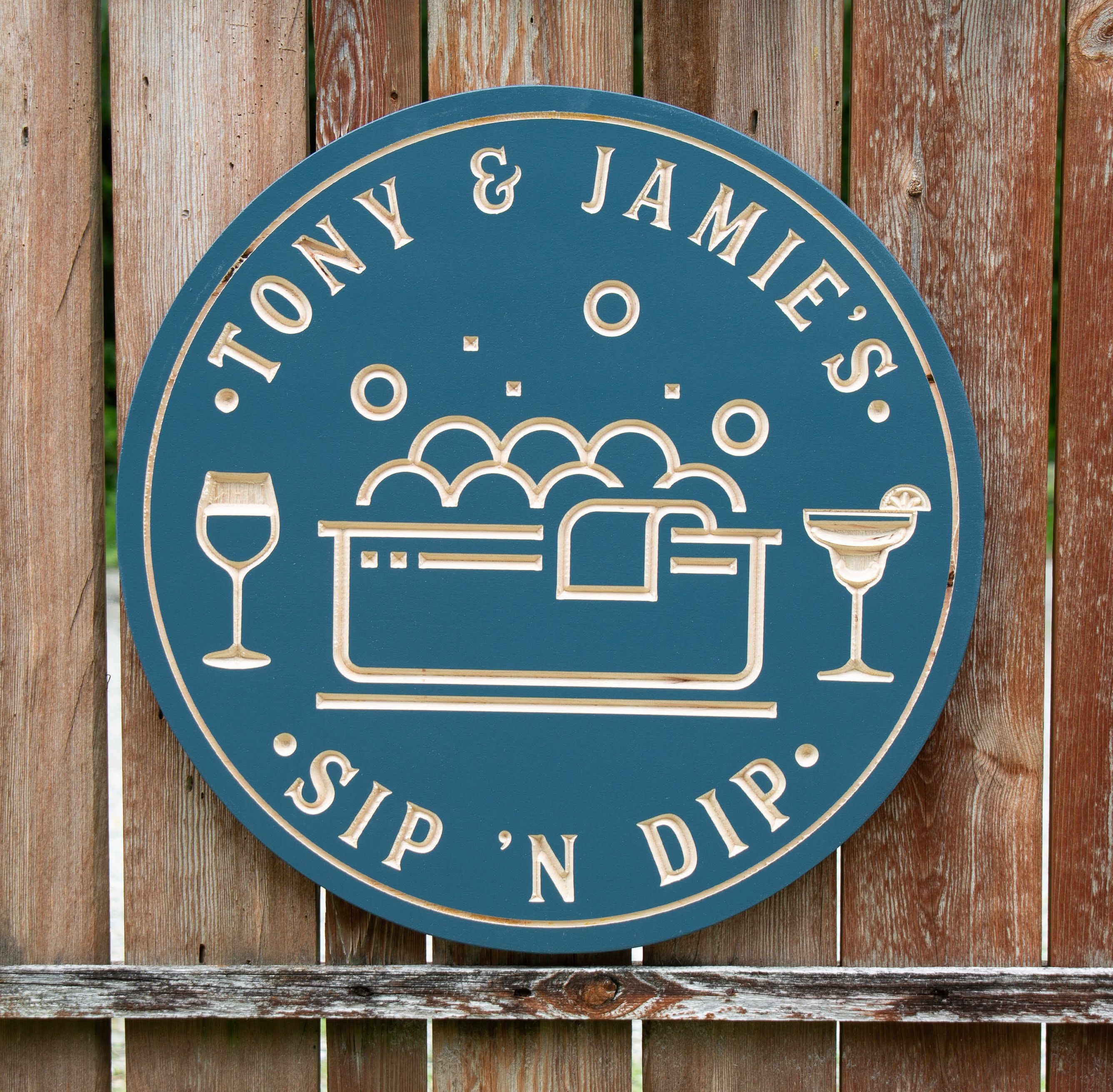 Personalised hot tub sign plaque 200mm x 200mm rigid 3mm fun funny family sign 