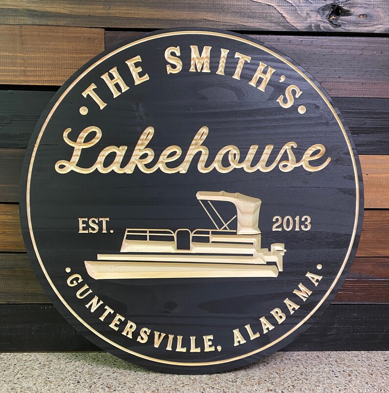 Personalized River House Sign Boat House Sign Lake House Etsy