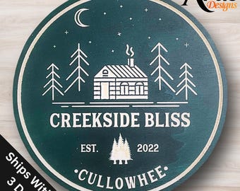 Personalized Cabin Sign - Custom Carved Wood Lodge Sign, Rustic Cabin Decor, Family Name Sign, Mountain Retreat Gift, Indoor & Outdoor