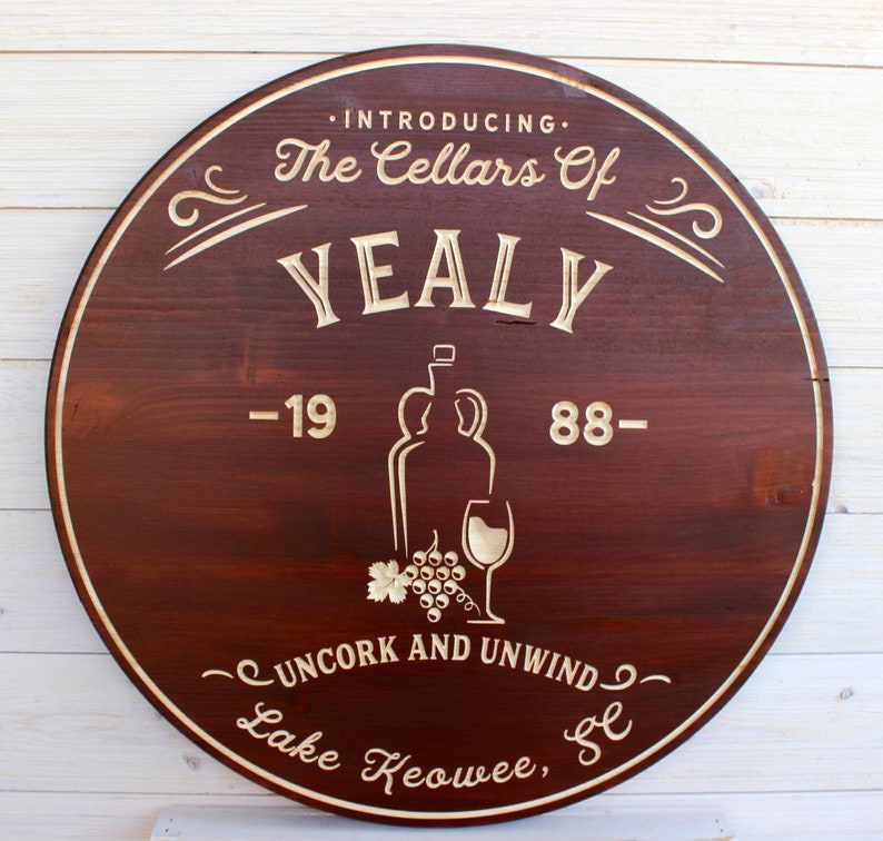 Wine Signs Wine Decor Personalized Wine Sign Bar Sign Wine Etsy