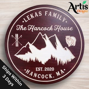 Ski Lodge, Mountain Cabin Sign, Mountain Signs, Carved Signs, Cabin Signs, Lodge Signs, Personalized Lodge, Cabin Signs,,  Gift