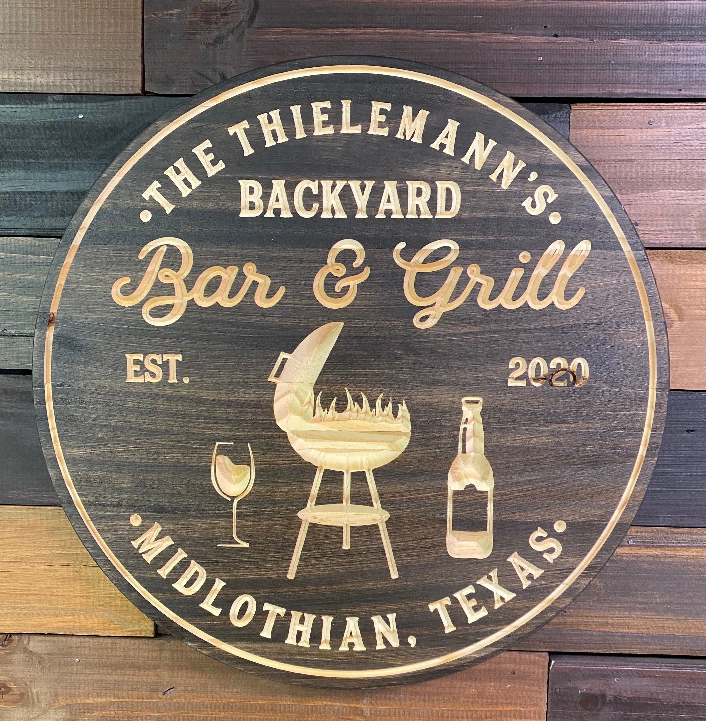 Bar & Grill Sign Bar Signs Personalized Bar Sign Custom Etsy