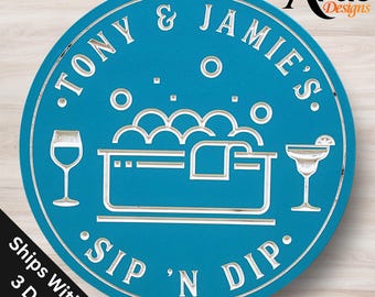 Personalized Hot Tub Sign: Custom Carved Wood or PVC Decor