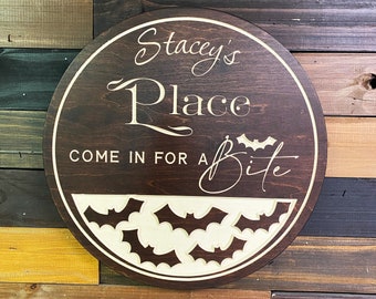 Halloween Signs, Halloween Signs Wood, Come In For A Bite, Halloween Signs Front Porch, Custom Halloween Sign, Personalized Halloween Signs