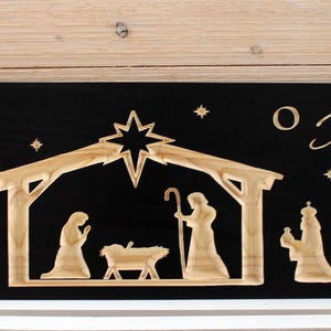 Nativity Sign, O Holy Night, Holiday Wood Signs, Christmas Decor, Christmas Signs, Holiday Decor, Carved Signs, Nativity Signs, Jesus