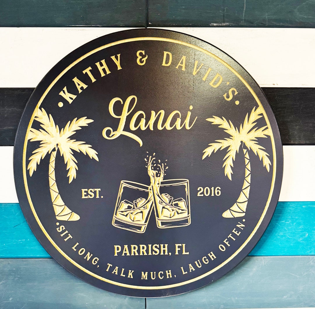 Custom Beach Bar, Pool Bar, Tiki Bar Sign Personalized Bar Sign, Carved