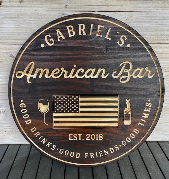 Personalised Bar Sign Any Name Garden Plaque Gift Bar Pub Backyard Bar Sign 15