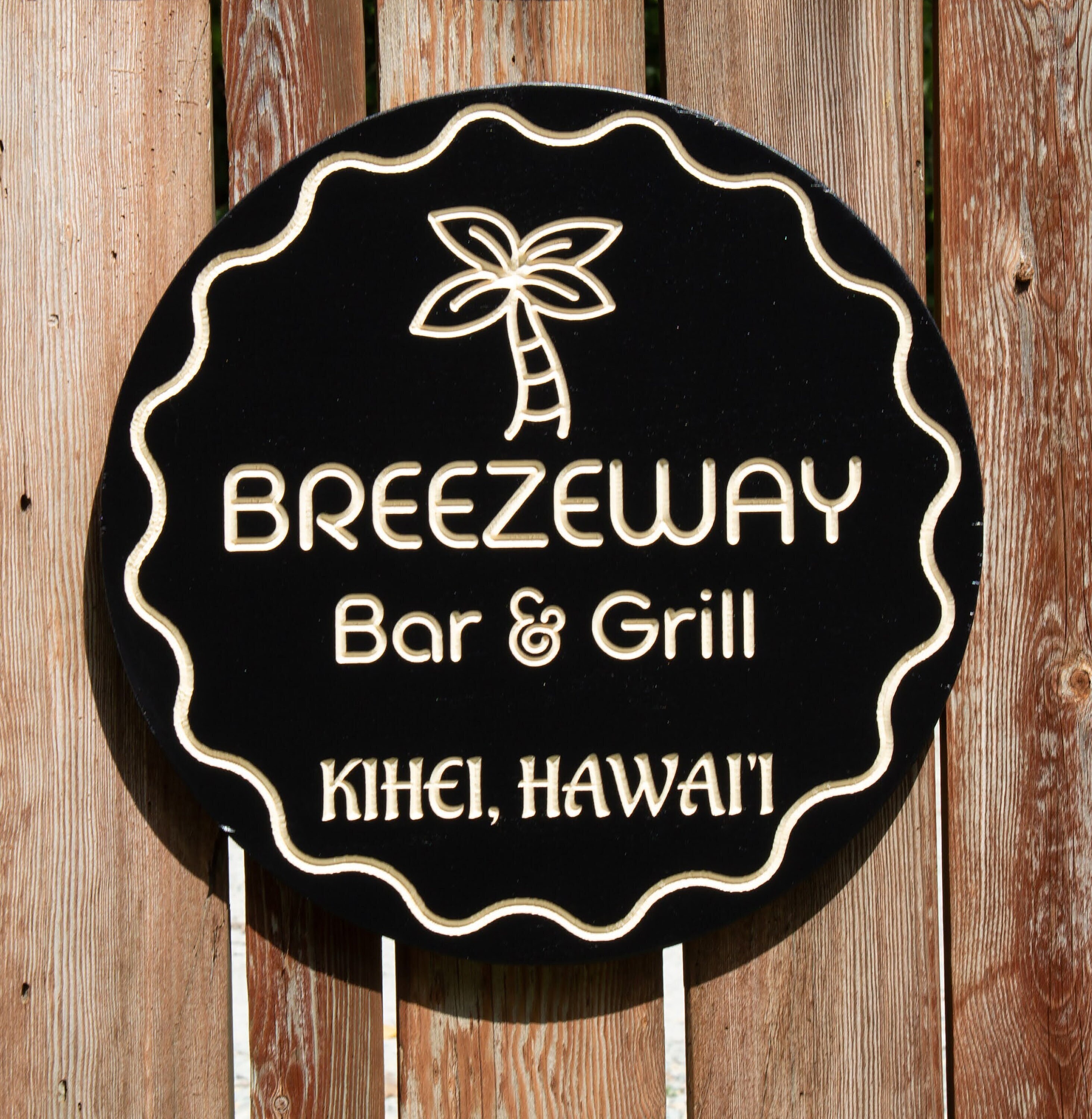 Details about   Personalized Palm Tree Sign Black Wood Engraved Bar & Grill Plaque