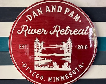 Personalized Lake House Sign: Weatherproof Carved PVC River Retreat