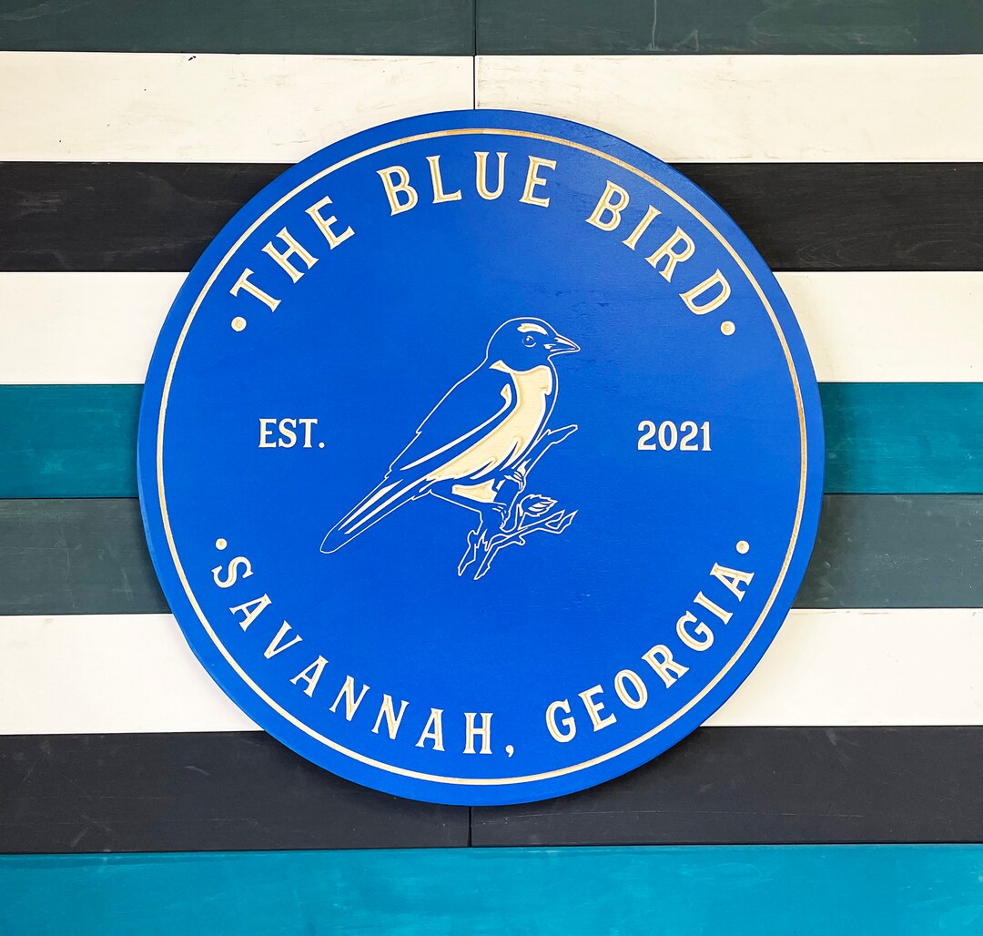 Blue Bird Sign, Bird Decor, Personalized Sign, Wooden Signs, Custom