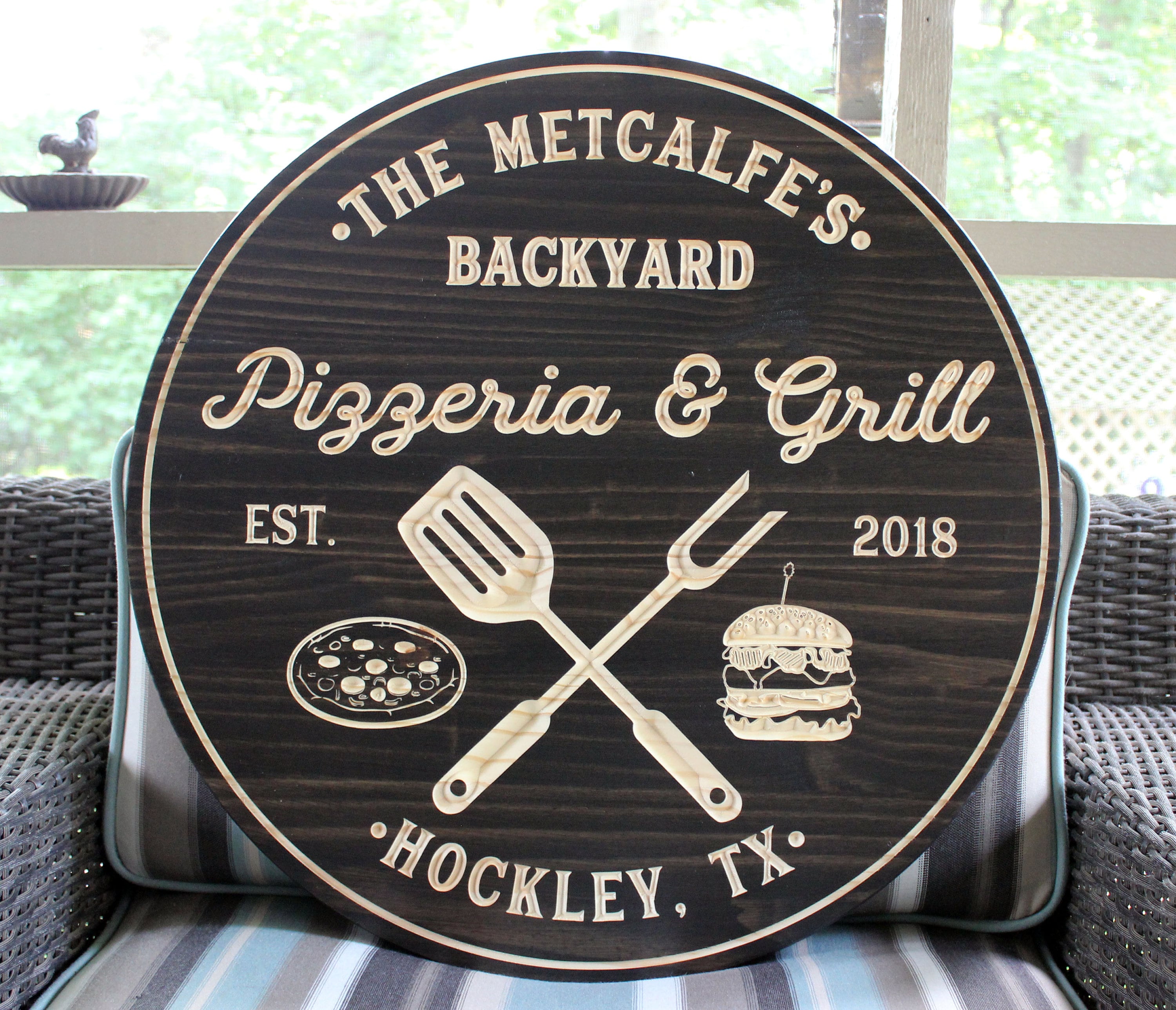 Pizzeria Grill Sign Bar Signs Personalized Carved Uk Grill Sign Bar Signs Personalized, Outdoor Bar Signs Personalized Uk
