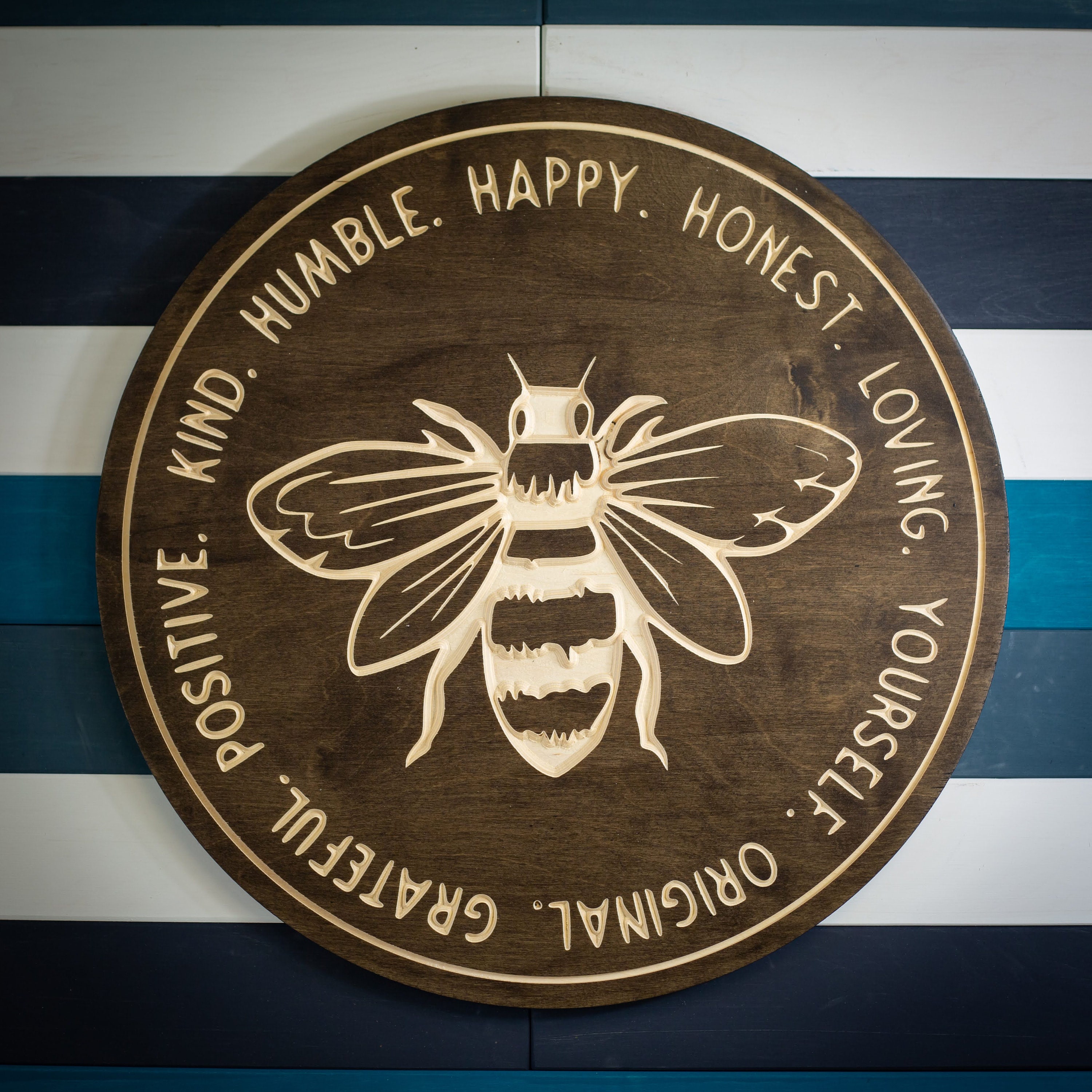 Bee Kind Wood Sign, Hexagon Sign, Bee Decor, Summer Decor 
