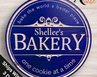 Personalized Carved Bakery Sign: Custom Kitchen Decor, Farmhouse Style