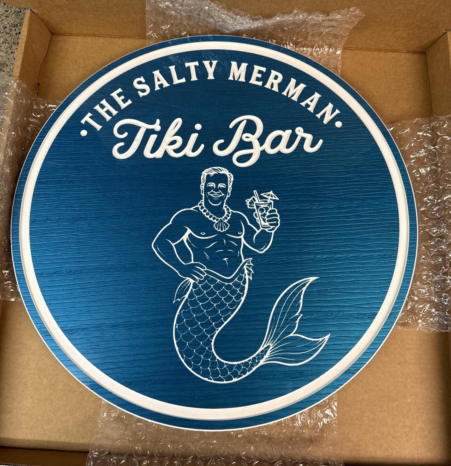 Personalized Merman Bar Sign: Weatherproof PVC, Coastal Decor - Etsy