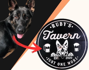Personalized Dog Bar Sign: Outdoor PVC, Custom Dog Breed Gift