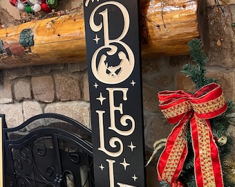Carved Believe Sign: Baltic Birch Christmas Porch Decor