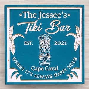 Tiki Bar, Pool Bar, Beach Bar Sign! Personalized Bar Sign, Carved Wood Signs, Tiki Bar Signs, Birthday Gift, Gift,,  Gift