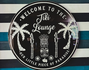 Personalized Tiki Bar Sign: Weatherproof PVC, Custom Beach Decor
