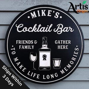 Custom Sign, Bar Signs, Personalized Sign, Basement Bar, Cocktail Bar, Home Bar, Man Cave, Bar Decor, Gifts for Men, Birthday, Father&#39;s Day