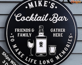 Custom Sign, Bar Signs, Personalized Sign, Basement Bar, Cocktail Bar, Home Bar, Man Cave, Bar Decor, Gifts for Men, Birthday, Father&#39;s Day