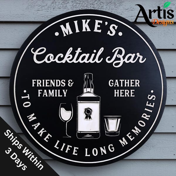 Personalized Home Bar Sign: Custom Man Cave Decor