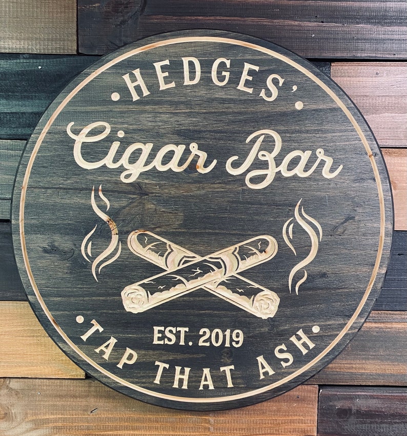 Cigar Bar Sign Bar Signs Cigars Personalized Signs Custom Etsy