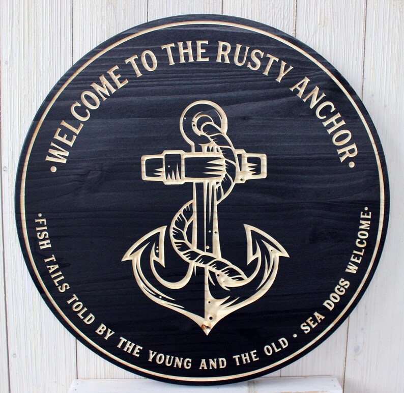 Nautical Anchor Personalized Sign Wood Signs US Navy Sign Etsy