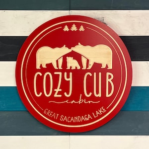 Cozy Cub Cabin, Personalized Sign, Cabin Sign, Lodge Decor, Carved Sign, Family Signs, Personalized Signs, Cabin Decor, Birthday Gift,