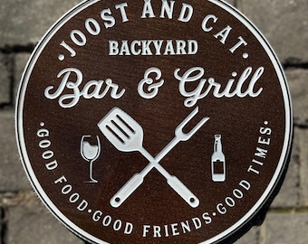 Personalized Bar & Grill Sign: Carved Epoxy PVC, Custom Outdoor Decor