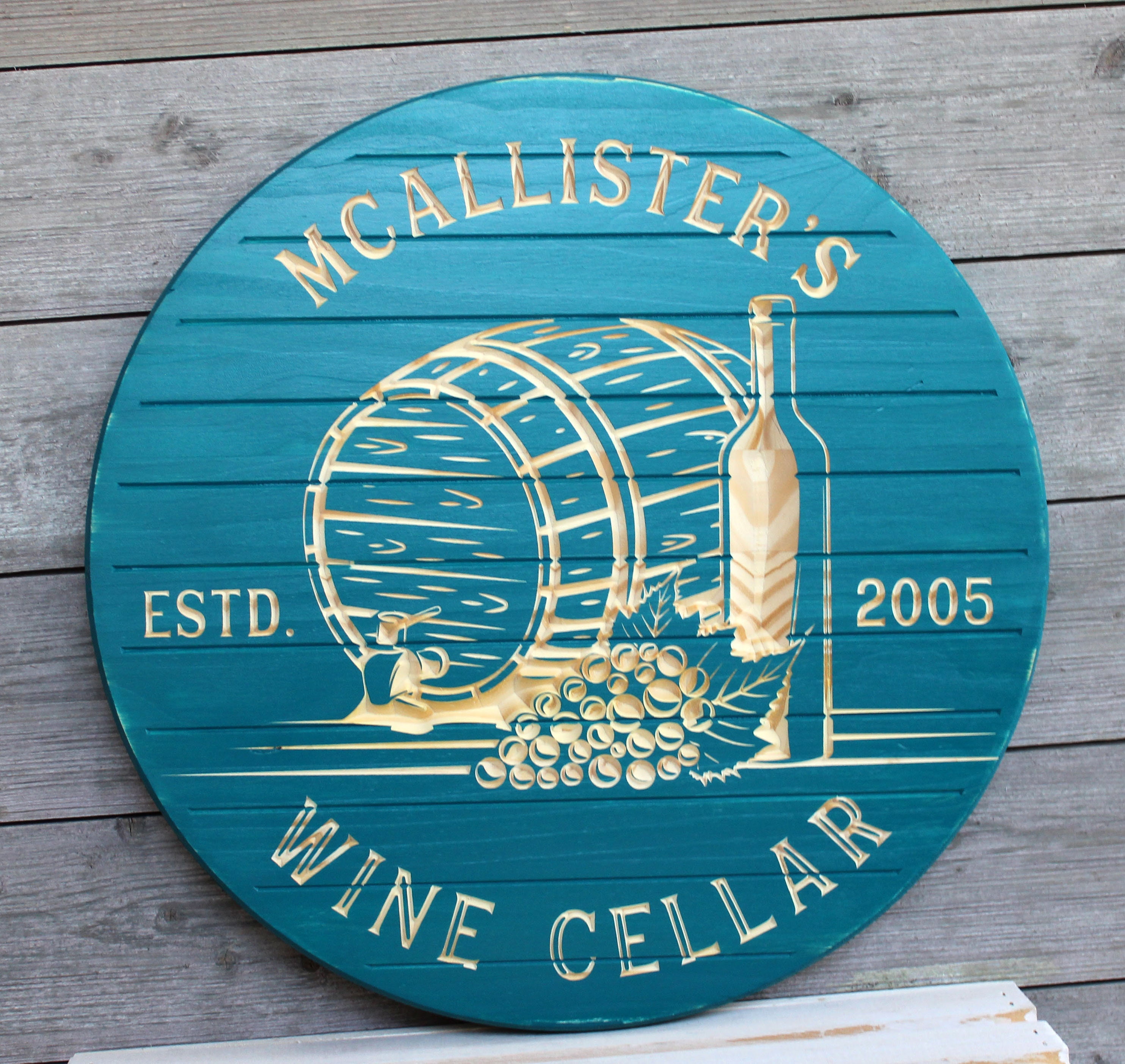 RUSTIC Wine Sign Personalized Bar Sign Wine Decor Carved Etsy