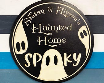 Custom Halloween Wood Sign: Spooky Haunted Home Decor