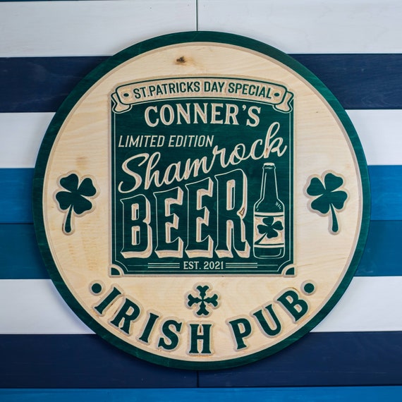 Irish Pub Sign Personalized Irish Bar Sign St. Patrick's Etsy