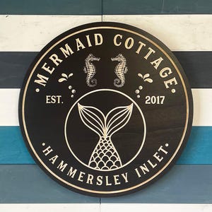 Mermaid Bar, Pool Bar, Beach Bar Sign, Personalized Bar Sign, Carved Wood Signs, Mermaid Decor, Mermaid Wall Art, , Cottage