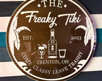 Personalized Tiki Bar Sign: Weatherproof PVC, Beach Decor