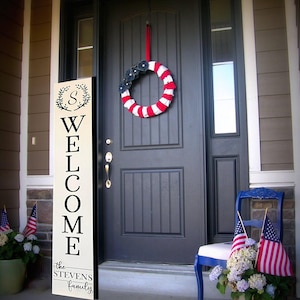 Front Porch Sign, Welcome Sign with Initial, Porch Decor, Family Porch Sign, Carved Signs, Porch Signs, Birthday Gift, Housewarming Gift