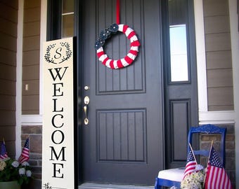 Carved Welcome Porch Sign: Personalized Family Name, Baltic Birch