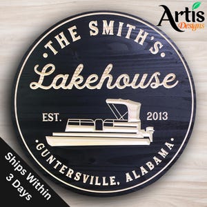 Personalized Pontoon Boat Sign, Boat House Sign, Lake House Signs, Wood Signs, Carved Sign, Lake House Decor, Boating Sign,