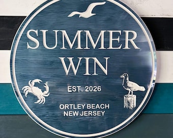 Personalized Beach Sign: Weatherproof Carved PVC Beach Decor, Epoxy