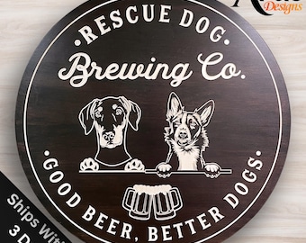 Custom Dog Bar Sign: Weatherproof Epoxy, Personalized Pet Gift
