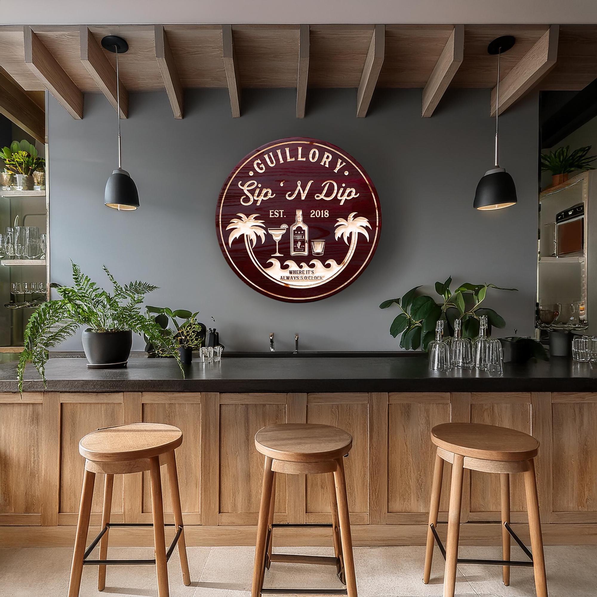 Vintage Tiki Bar Arrow Wood Sign Wooden Plaque Hanging Plaque For Bar Pub Wall Decoration Indicator Hanging Irregular Sign 5 thumbnail image