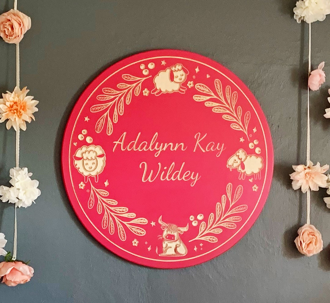 Personalized Baby Name Sign, Nursery Sign, Baby Signs, Kid's Room Sign