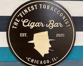 Cigar Bar Sign, Carved Wood Sign, Cigar Gifts, Cigar, Personalized Signs, Man Cave, Cigar Decor, Cigar Lounge, Christmas Gift