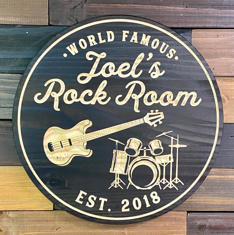 Band Sign Music Sign Drum Sign Man Cave Sign Personalized Etsy