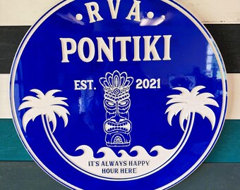 Personalized Tiki Bar Sign: Custom Epoxy Pool Bar Decor