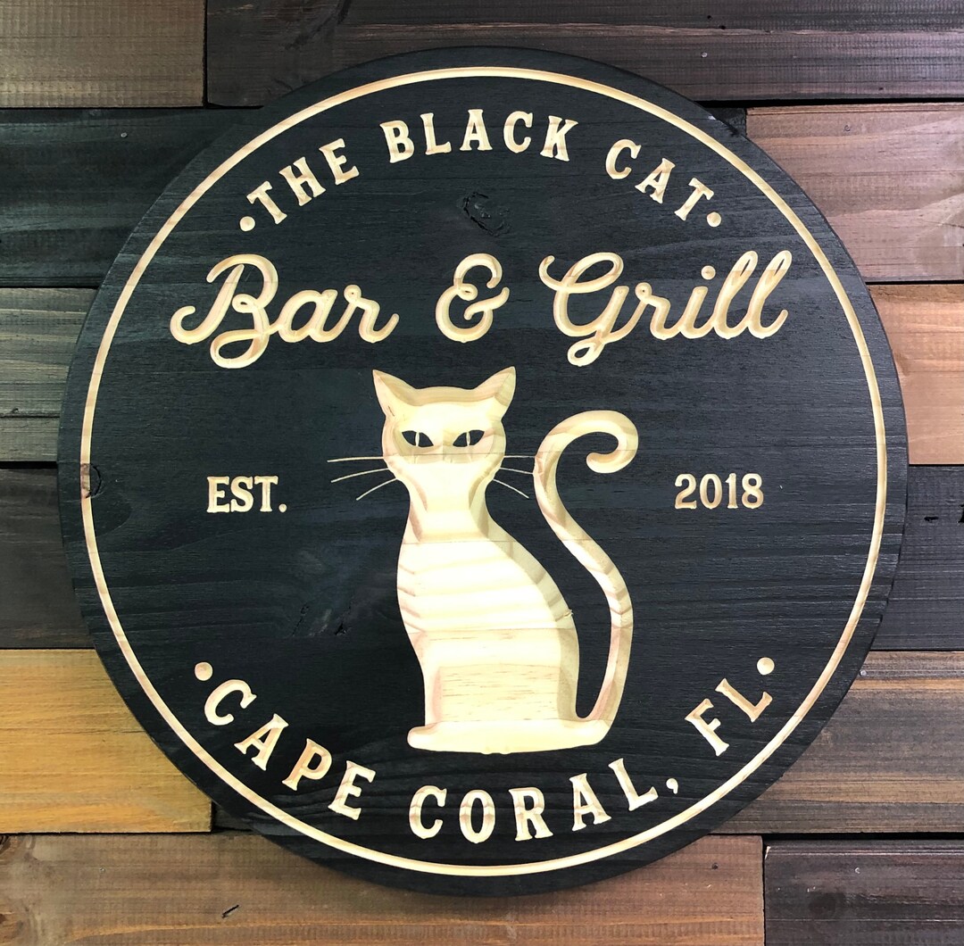 Cat Signs, Custom Cat Sign, Personalized Cat Sign, Cat Bar Signs, Cat Lover Gift, Cat Decor